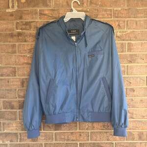 Vintage Members Only Size XL Blue Cafe Racer Jacket Bomber Windbreaker